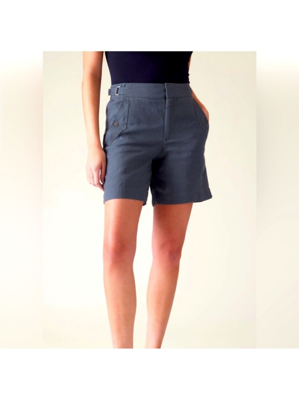 ATHLETA Voyager Linen‎ Casual Summer Short Lightweight Navy Women’s SZ 10